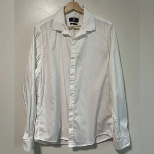 Tex Men’s Slim Fit  Cotton Dress Shirt – White - 41/42